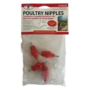 Little Giant Poultry Nipples 4-Pack Transform Bucket into Watering Device